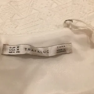 Zara Textured White Bridal Mini Dress M S thumbnail 5