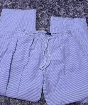Brandy Melville Linen Pants Striped Blue thumbnail 1