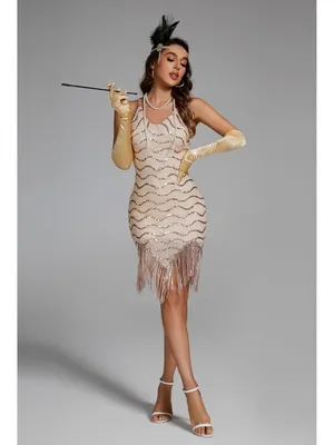 Women's 1920s Flapper Sequin Dress Gatsby Party Costume XSMALL thumbnail 3