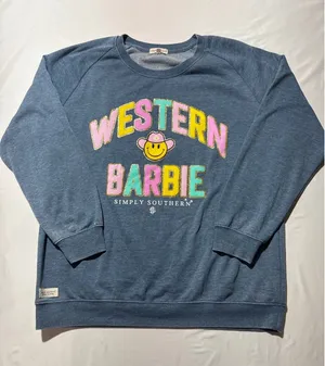 Simply Southern Western Barbie Sweatshirt - Large Cozy Fun! thumbnail 1