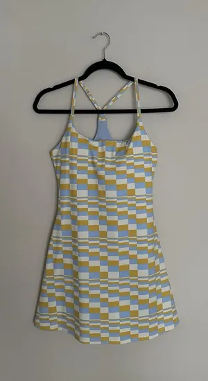 Outdoor Voices TechSweat Move Free Active Dress Size M Checkered Print Sport EUC thumbnail 3