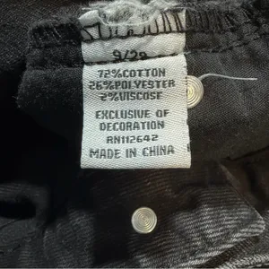 Disclosure NYC Leopard Patch Wide Leg Jeans 9/29 Black Y2K Distressed Baggy thumbnail 9