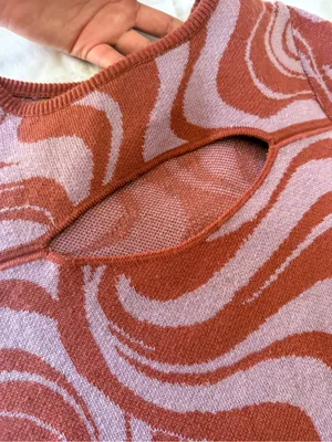 ASOS Swirl-Print Maxi Dress in Dusty Rose and Light Pink thumbnail 3