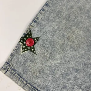 Vintage Angel Stars Denim Shirt Womens Large Blue‎ Applique Buttons 90s thumbnail 11