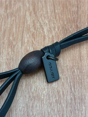 Coach Heritage Black Leather Loop Charm Keychain with Beads, Rexy Dinosaur, Dice thumbnail 12