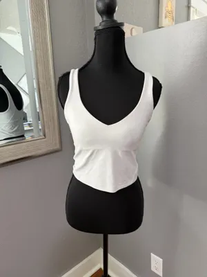 Lululemon Align Tank Top White Yoga Athletic Running Crop Light Support Size 6 thumbnail 2