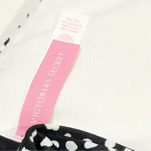 Victorias Secret Swimsuit Bikini Top Black White Animal Print Halter‎ Padded thumbnail 4