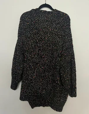 Haptics Black Colorful Pom Pom Cardigan Sweater thumbnail 10