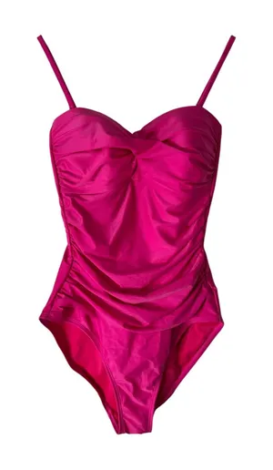 Relleciga Neon Rose One Piece Swimsuit Ruched‎ Sweetheart Women's Size Small thumbnail 1