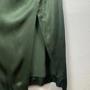 Zara Dark Green Satin Midi Dress Size S 100% Viscosa thumbnail 6