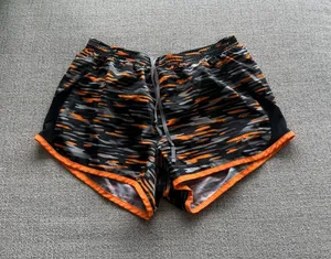 Nike‎ Womens Dri-FIT Running Shorts Orange Black Camo Tiger Stripe Medium thumbnail 1
