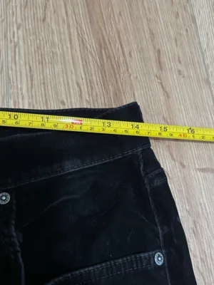 We The Free Free People Black Velvet Pants Button Fly‎ High Rise Size 30 thumbnail 6