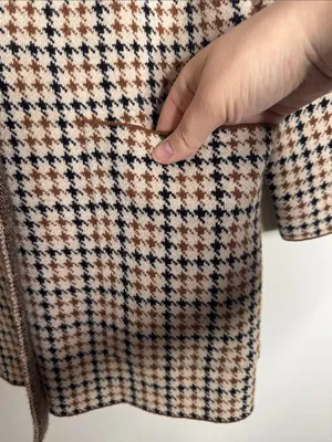 Marled Houndstooth Double-Breasted Sweater Cardigan/Jacket /Blazer Neutrals sz L thumbnail 6