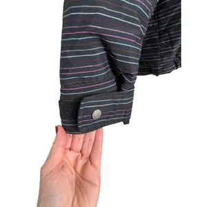 Roxy 5K Silver Snowboard/Ski Jacket Black With Multicolor‎ Pinstripe Size XL thumbnail 11