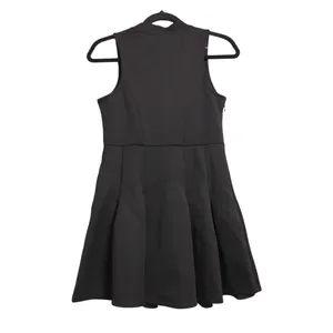 Halara V Neck Sleeveless Side Zipper Pleated Mini Golf Dress Black Small thumbnail 6