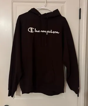 Brown champion hoodie thumbnail 1
