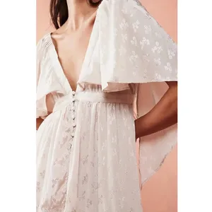 Free People Dainty Ethereal Fairy Cha Cha Maxi Dress in Ivory Cream Size Large thumbnail 6