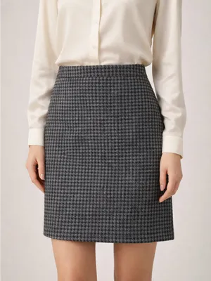 Boden British Tweed 100% Wool Houndstooth Pencil Skirt with Pockets Size 10R EUC thumbnail 1