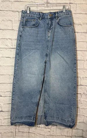 BDG Urban Outfitters Light Blue Denim Skirt with Front Slit, Medium thumbnail 1