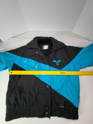 Vintage 80’s 90’s Black & Teal Colorblock Puffer Ski Jacket thumbnail 4