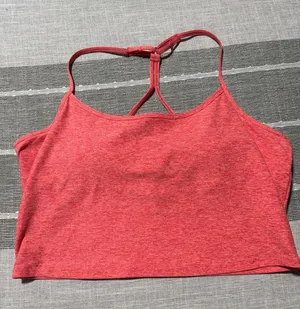 Calia Women Large Coral Pink Heathered Cropped Racerback Activewear Tank Top thumbnail 1