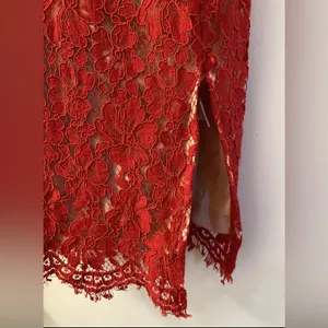 Lulus Red Lace Bodycon Dress Medium thumbnail 3