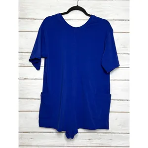 Free People Hot Shot Tee Romper Electric Shock Blue Oversized One Piece XS thumbnail 3