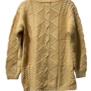 Aran Cable Knit Vintage‎ 90's Wool Fisherman Sweater Celtic Coastal Eagle Eye S thumbnail 2