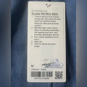 **NWT Lululemon Scuba High-Rise Mini Skirt | Oasis Blue | Size Medium **‎ thumbnail 7