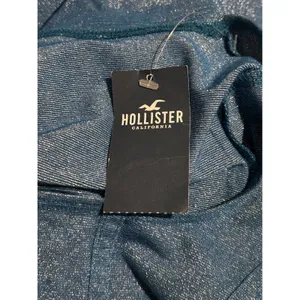 Hollister Crop Top Womens Small Blue New Glitter Square Neck Long Sleeve Corset thumbnail 7