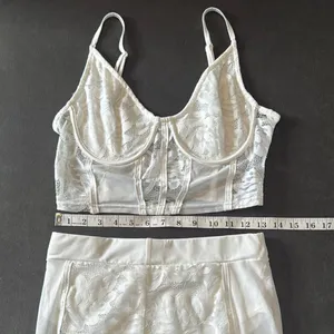 White Lace Women's 2 Piece Sexy Bodycon Set **Size L fits like a MEDIUM NWOT thumbnail 8