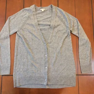 Gap merino wool blend gray long cardigan small button up career thumbnail 1