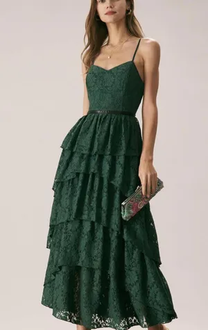 RIHOAS The Green Sweetheart Neck Lace Maxi Dress XS 05 thumbnail 1