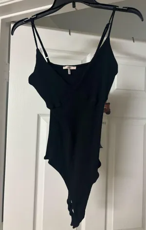 ribbed knit bodysuit Black Size L thumbnail 1