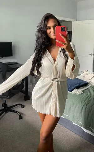 Bobbles and Lace Wrap Dress White thumbnail 1