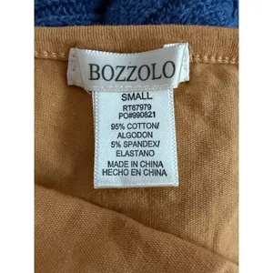 Bozzolo Womens Mustard Tan Cotton Blend Spaghetti Strap‎ Thong Bodysuit Small thumbnail 3
