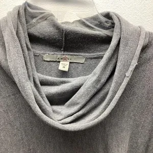 Fever Grey Knit Cowl Neck Tunic Faux Wrap Sweater Top Size Medium Preowned thumbnail 3