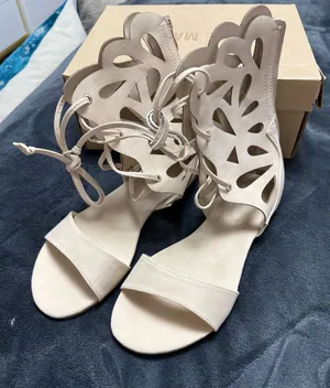 Top Moda cream lace up sandals #summer #heels thumbnail 1
