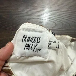 Princess Polly Women’s 2 Brown Patterned Crop Top Bustier Top thumbnail 3