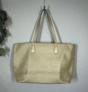 Tory Burch | NWOT Metallic Perry Leather Tote Golden Large Purse Shoulder Bag thumbnail 5