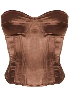 Pretty Little Thing Brown Satin Corset thumbnail 2