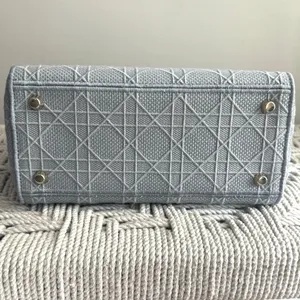 Christian Dior Lady D-Lite Bag Cannage Embroidered Canvas Medium thumbnail 6