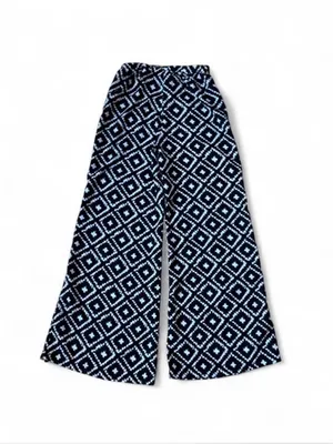 Papaya Black & White Diamond Pattern Wide Leg Pants Sz S thumbnail 2