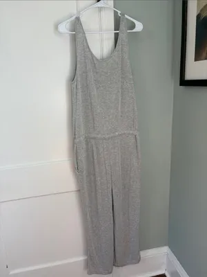 Daily Ritual Heather Gray Sleeveless Drawstring Jumpsuit Size Medium thumbnail 3