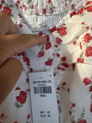 Hollister White Midi Dress with Pink Floral Print thumbnail 7