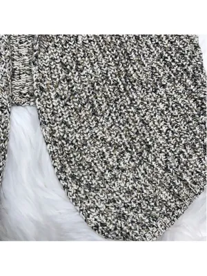NEW Jones New York Black Cream & Gray Chunky Knit Waterfall Vest Medium NWOT thumbnail 5