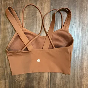 Lululemon Like a Cloud Longline Bra Brown Strappy Back Size 4 Yoga Workout thumbnail 2