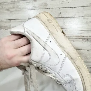 Nike Shoes Size 7.5 Air‎ Force 1 White Leather Low Top Sneakers Lace Up Casual thumbnail 6