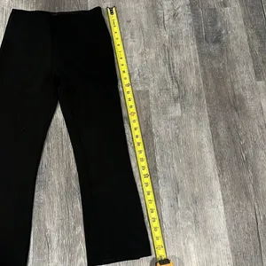 Lysse black stretch dress cropped pants with small side ankle slit hem - S thumbnail 6