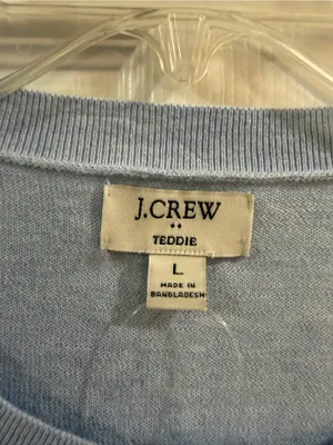 J. Crew Pale Blue Teddie Crewneck Sweater thumbnail 2